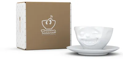 Produktbild von FIFTYEIGHT Kaffeetasse 200ml - Lachend weiß