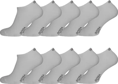 Produktbild von OCERA 10 Paar Sneaker Socken Uni für Damen & Herren in verschiedenen Farben - Weiß 43/46