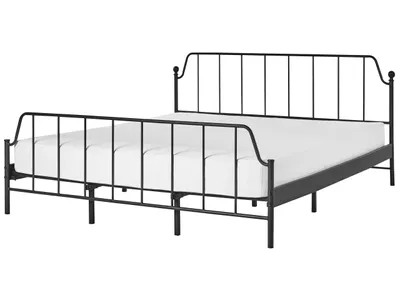 Obrázek produktu pro BELIANI Kovová postel 180 x 200 cm rám v minimalistickém stylu černý do ložnice moderní nábytek elegantní