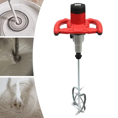 Obrázek produktu pro Míchačka na beton 1800W Míchačka na maltu Dvourychlostní míchačka na beton Ruční míchačka Míchačka na beton (červená)