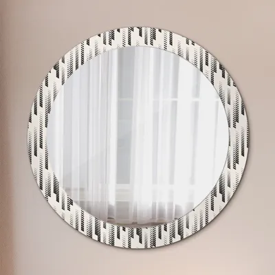 Produktbild von Modern Spiegel - Wandspiegel Design Wandmontage – Badspiegel mit Aufdruck - Rundspiegel - Streifen Muster - Runder: Ø80cm