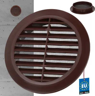 Obrázok produktu pre KOTARBAU® Ventilačná mriežka 100 mm Kruhová príruba Hnedá Ventilácia Sieťka proti hmyzu Sieťka proti muchám Ventilačná mriežka Pripojenie potrubia Odsávacia ventilačná mriežka