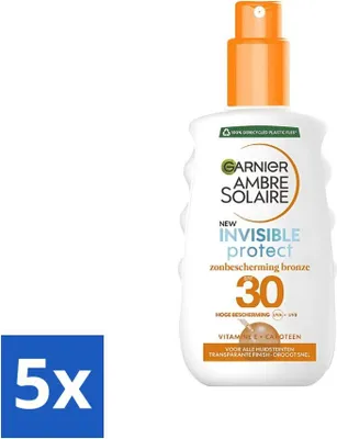 Produktbild von Garnier - Ambre Solaire - Invisible Protect Refresh - Transparentes Bronze-Sonnenschutzspray - LSF 30 - 200 ml - Vorteilspack - 5 Stücke