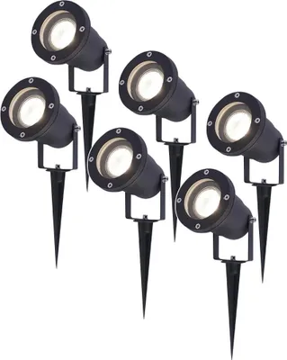 Produktbild von hoftronic LED Gartenstrahler 4W 345lm 4000K IP65 Schwarz 6er Set