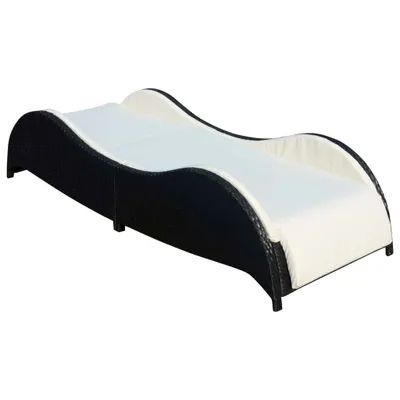 Immagine prodotto di Lettino Prendisole con Cuscino in Polyrattan Nero