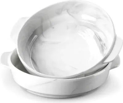 Immagine prodotto di Casseruola in Vetroceramica AdroitGoods - 1500 ml - aspetto marmo - lasagne - pirofila - resistente al calore e lavabile in lavastoviglie