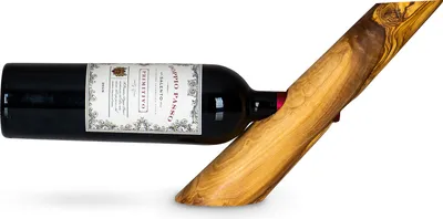 Produktbild von Weinflaschenhalter Holz Olivenholz H31cm Flaschenhalter Weinhalter Tischdeko