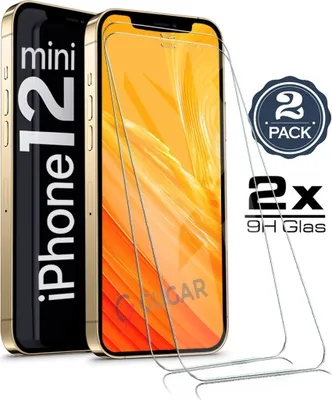 Produktbild von 2X iPhone 12 Mini (5.4") Panzerglas Glasfolie Display Schutz Folie Glas 9H Hart Echt Glas Displayschutzfolie 2 Stück