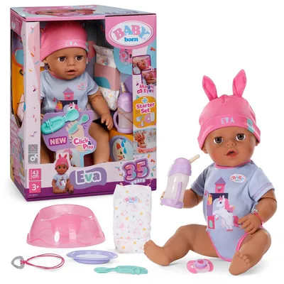 Immagine prodotto di BABY born Eva Click & Play 43 cm, bambola, femmina, 3 anni, per bambini e bambine, 430 mm, multicolore
