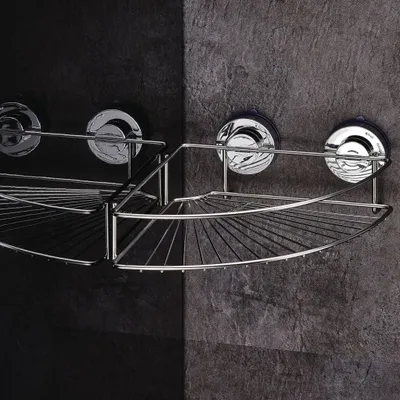 Image de RIDDER Étagère d'angle Étagère de douche 24,9 x 24,9 x 9,4 cm Chrome 12020000