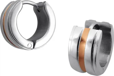 Produktbild von 316L Chirurgenstahl Klappcreolen Ohrringe 13mm rosévergoldet