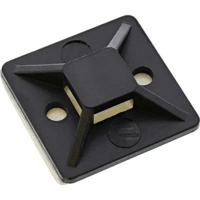 Produktbild von InLine Befestigungssockel für Kabelbinder, 30x30mm, selbstklebend, 10 Stück, Schwarz, -20 - 85 °C, 30 mm, 30 mm, 16 g, 120 mm