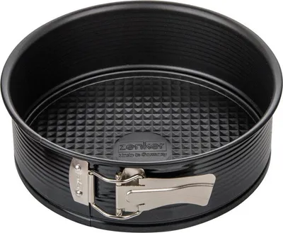 Produktbild von Zenker Springform Ø 20 cm, Backform mit Antihaftbeschichtung, runde Kuchenform mit Flachboden (Farbe: schwarz)