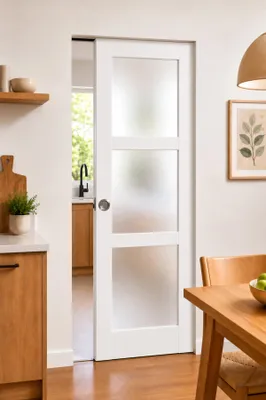 Immagine prodotto di Porta scorrevole Kenya bianca con vetro H204 x L93 cm, incasso Gd Menegerie