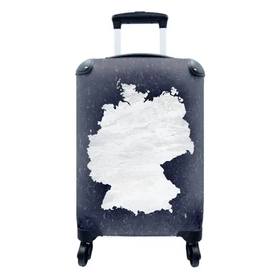 Produktbild von MuchoWow® Koffer Handgepäck Trolley Rollkoffer Kleine Reisekoffer mit 4 Rollen - Karte - Deutschland - Weiß - Cabin Size < 55x40x23 cm & 55x40x20 cm - Fotokoffer - Kabinenkoffer - Boardgepäck - Reise-Box - Reisekoffer - Reisegepäck - Koffer mit Bild - Trolley für Kinder