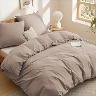 Produktbild von Unyqoos® Ultrazarte 100% Baumwolle Bettwäsche-Garnitur 155 x 220 cm mit 2 Kissenbezügen 80 x 80 cm – Reißverschluss, 8 Eckbänder,