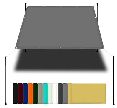 Immagine prodotto di Telo ombreggiante 2x2,9 metri, impermeabile, con protezione UV, in poliestere resistente allo strappo, colore grigio