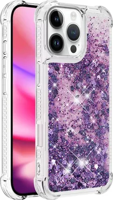 Produktbild von iPhone 16 Pro Hülle - Coverup Liquid Glitzer Back Cover - Violett