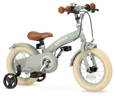Productafbeelding van Deryan Luxe Kinderfiets 12 inch - 3 in 1 - loopfiets Groen