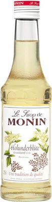 Produktbild von Monin Sirup in der Geschmacksrichtung blumiger Holunderblüte 250ml