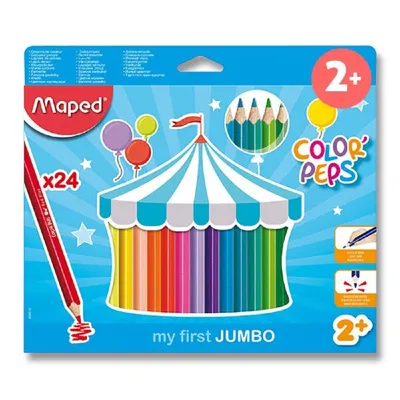 Image de Maped my first crayon de couleur triangulaire COLOR'PEPS JUMBO,étui de 24 pièces