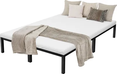 Produktbild von ML-Design Metallbett 140x200 cm auf Stahlrahmen mit Lattenrost, Schwarz, Bettgestell aus Metall, robust, leichte Montage, Bett für Schlafzimmer