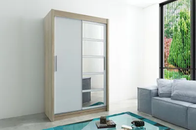Produktbild von MINIO Kleiderschränk 150 cm ROMA 1 Sonoma Eiche / Weiß