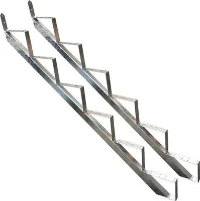 Produktbild von Treppenrahmen 6 stufig Stahl-Treppe Verzinkt Treppenholm Geschosshöhe 110cm