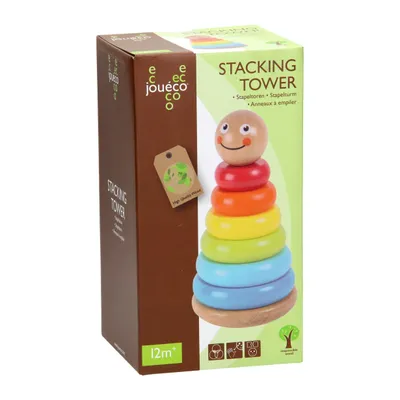 Produktbild von Jouéco Holz Stapelturm pädagogisches Spielzeug mehrfarbig