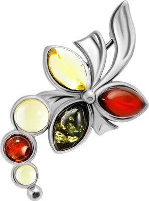 Produktbild von Golders Brosche aus 925 Sterlingsilber mit Bernsteinen &amp;quot;Orchidee&amp;quot;