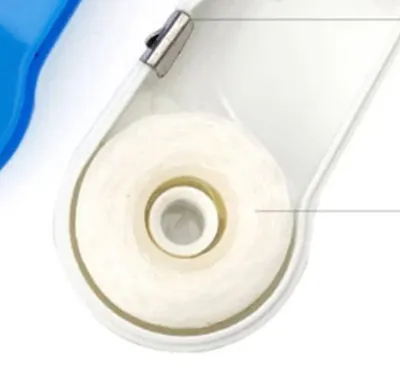 Produktbild von Zahnseide Spender Nachfüllpackung, weiß, gewachst, Pfefferminzgeschmack, sehr stark, 30m