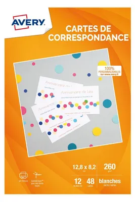 Productafbeelding van AVERY C2318-25i AVERY Quick & Clean briefkaarten, 128 x 82 mm