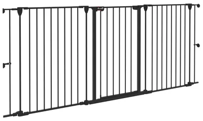 Obrázek produktu pro Ochranná mřížka pro psy, skládací provedení, pevná ocelová konstrukce, černá, 206 x 90 cm