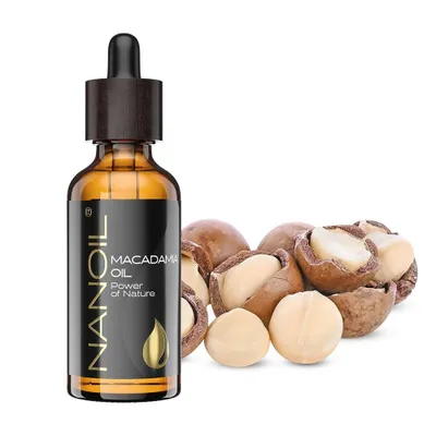 Zdjęcie produktu dla Olejek makadamia Nanoil 50 ml - do twarzy, włosów i ciała, nierafinowany, organiczny