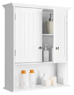 Produktbild von Hängeschrank Bad Holz verstellbares Regal 60x19x71cm Weiß