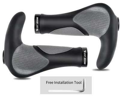 Produktbild von Fahrradgriffe - Ergonomische MTB Lock-on Griffe - Rutschfest - Mit Bar Ends - Aluminiumlegierung - 13,5 × 2,2 cm - 1 Paar - Schwarz