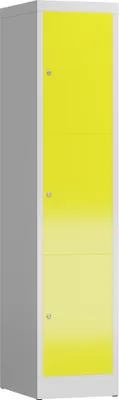 Produktbild von ClassiX Schließfachschrank lichtgrau, zinkgelb X-523316, 3 Schließfächer 41,5 x 50,0 x 180,0 cm