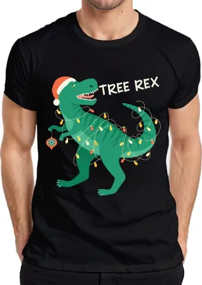 Produktbild von Tree Rex Weihnachtsbaum Dinosaurier - Weihnachten Weihnachtsgeschenk Christmas Herren T-Shirt, Schwarz, XXL