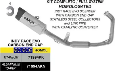 Obrázok produktu pre ARROW Indy Race EVO Kompletný výfuk homologovaný Titan pre Yamaha MT-07