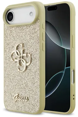 Image de Étui pour téléphone portable iPhone Air, Guess Fixed Glitter Big 4G, or-paillettes