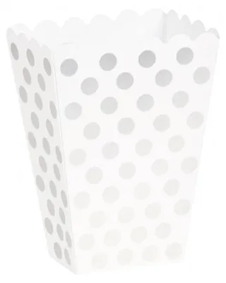 Produktbild von 8 Boxen aus Pappe mit Punkten silber