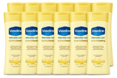 Produktbild von 12 x Vaseline Essential Healing Bodylotion - Nährend & Pflegend - 200 ml - Vorteilspackung - 12 Stücke