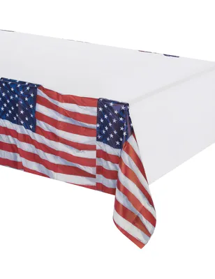 Produktbild von Tischdecke Amerika weiß-blau-rot 137 x 259cm