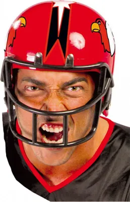 Produktbild von Roter American Football Helm als Sportler Kostümzubehör für Karneval