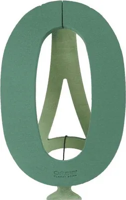 Produktbild von OASIS® Nass Steckschwamm Zahl 0 Sharna, Bioline Holzunterlage, Holzständer, grün, 40x26x6,5cm - Nasssteckschaum
