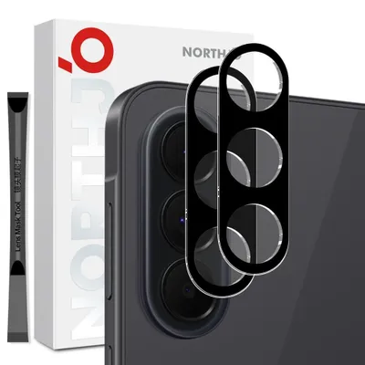 Produktbild von Samsung Galaxy A57 / A37 Kamera Objektivschutz - NORTHJO 9H Panzerglas Doppelpack - Schwarz