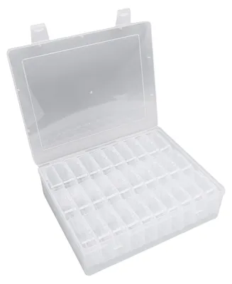 Produktbild von Kleine Perlenbehälter – durchsichtige Mini-Aufbewahrungsbehälter aus Kunststoff – transparente Boxen mit Klappdeckel und Etiketten – rechteckige Aufbewahrungsbox für Bastelbedarf