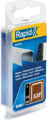 Productafbeelding van 10 mm platte draadstaples voor Tacker Type 53F, 648 stuks