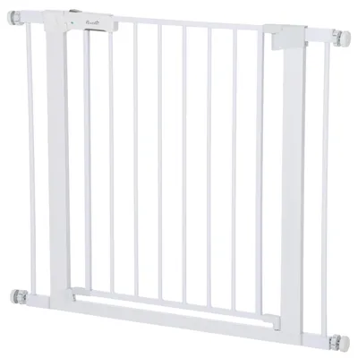 Productafbeelding van PawHut deurbeveiliging, trapgitter, 76-97 cm, hondenpoort zonder boren, staal