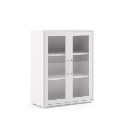 Produktbild von Prisme Büro Aufbewahrung 2 Glastüren. Weiss.